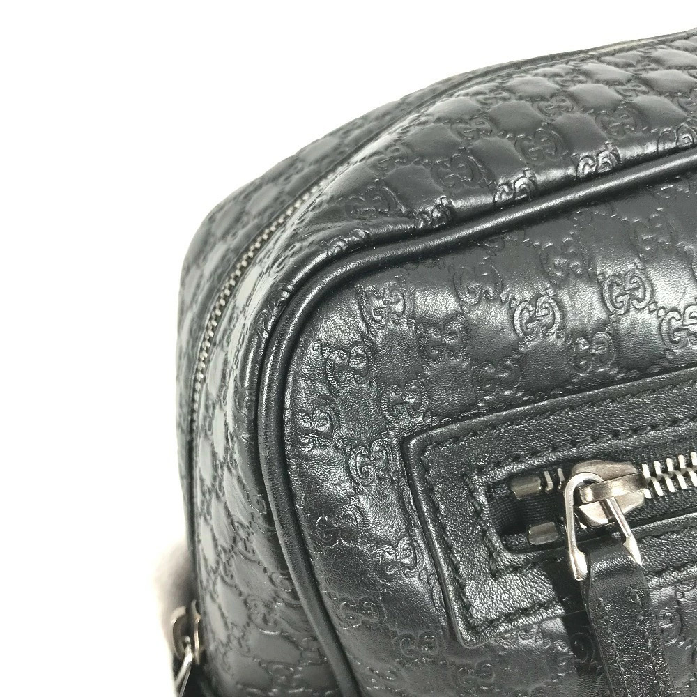 GUCCI Guccissima GG Logo Clutch Bag Clutch Handle Shoulder Leather Black - Picture 8 of 15